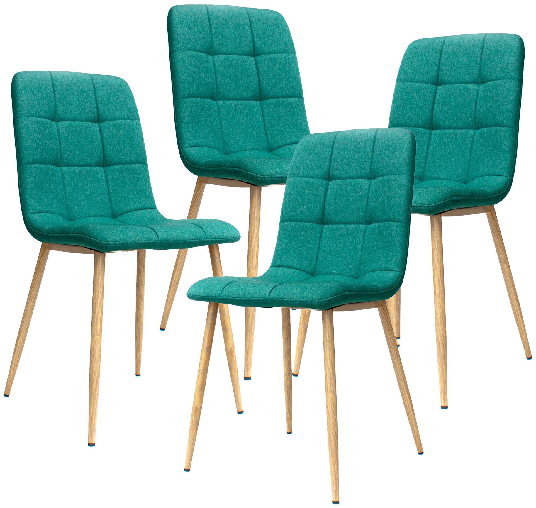 Комплект стульев для кухни Марс, рогожка, цвет dark green/бежевый, 4 шт.