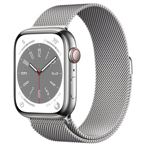 Apple Часы Apple Watch Series 8 Silver Stainless Steel Case with Milanese Loop Серебряный Для других стран 45mm One Size 9347700₽