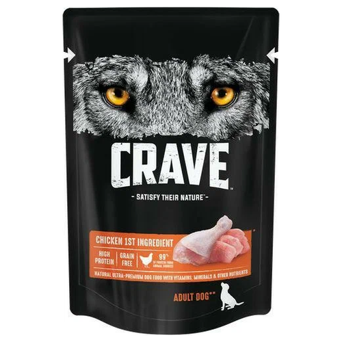 Влажный корм для собак Crave курица 1 уп. х 1 шт. х 85 г корм для собак crave курица пауч 85г