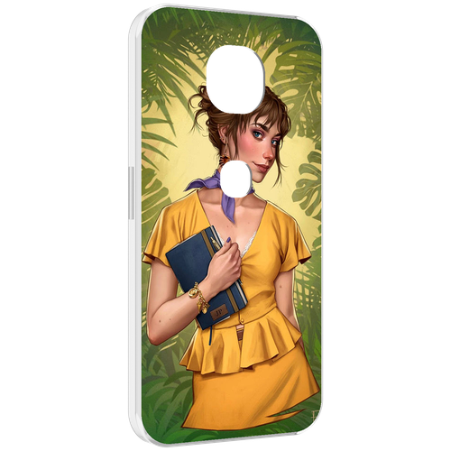 Чехол MyPads девушка-в-зелени женский для Motorola Moto G5S (XT1799-2) задняя-панель-накладка-бампер