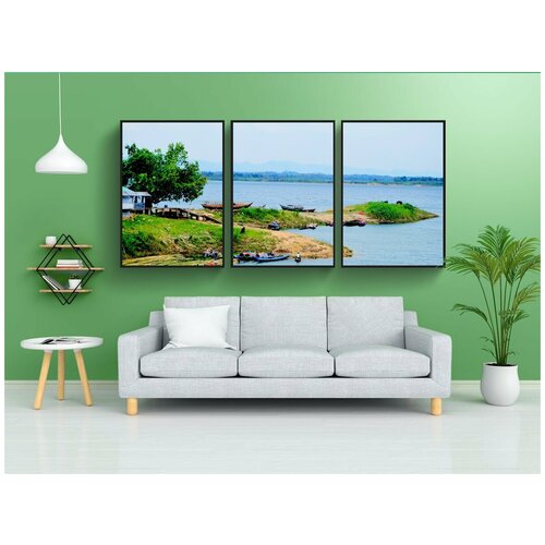 фото Набор модулных постеров для интерьера "естественный, красота, бангладеш" 60x90 см. в тубусе, без рамки lotsprints