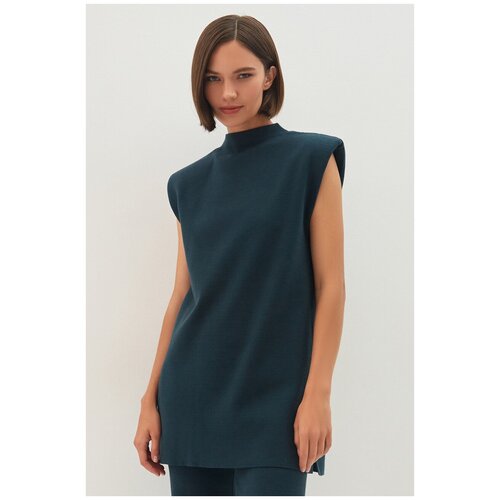фото Жилет из вискозы zarina 1329617817 зеленый 46