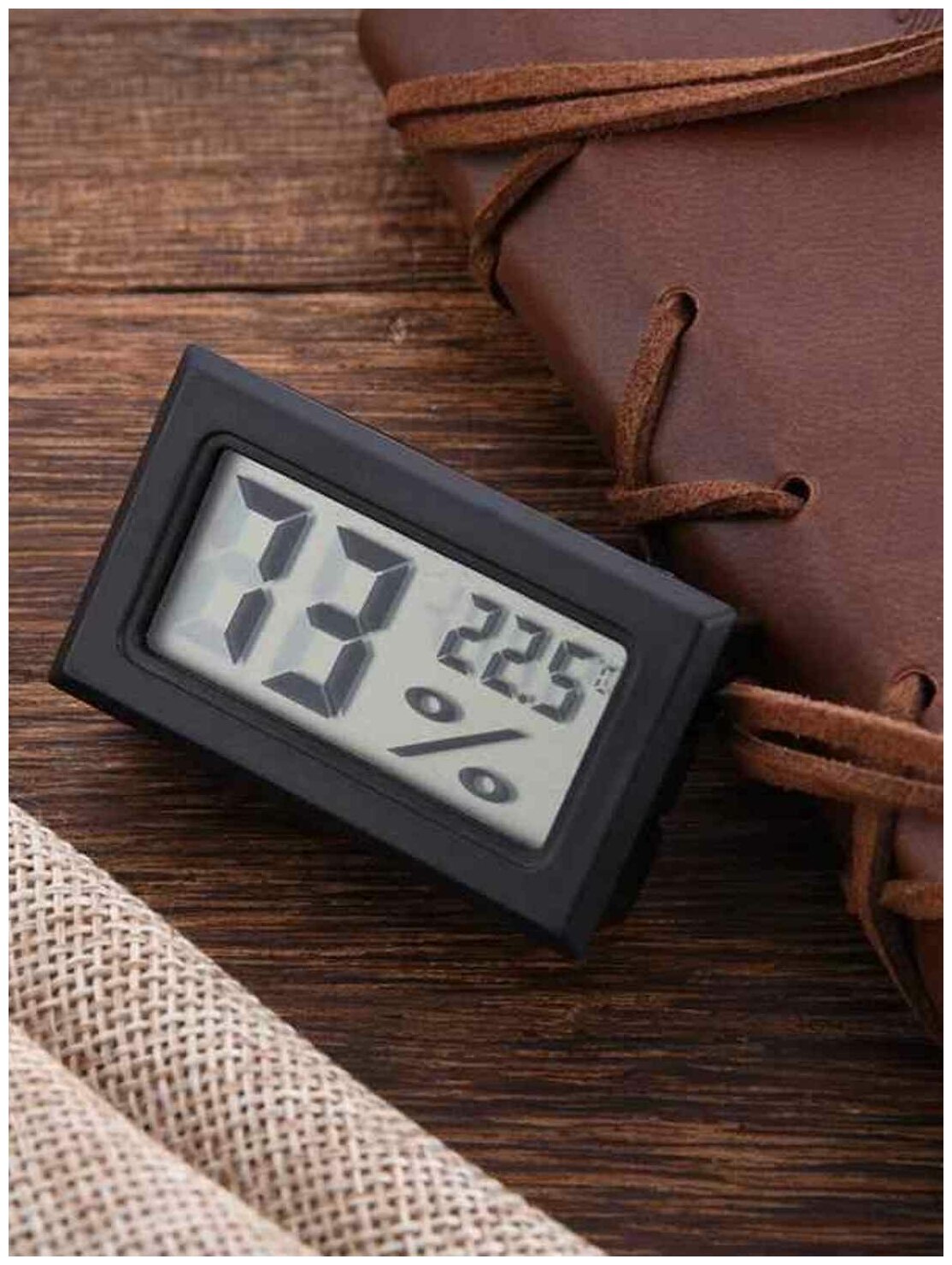 Термометр-гигрометр электронный FY 11 без выносного датчика, цвет - черный - фотография № 5