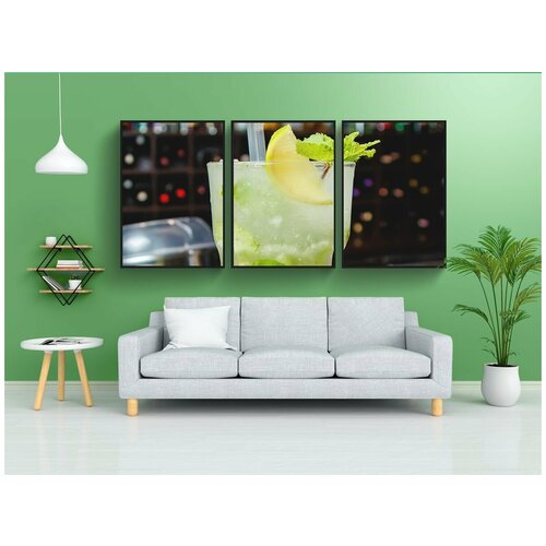 фото Набор модулных постеров для интерьера "коктейль, мохито, лето" 60x90 см. в тубусе, без рамки lotsprints
