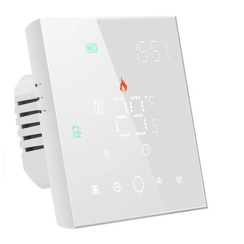 Терморегулятор для теплого пола с Wi-Fi / Сенсорный программируемый регулятор температуры BixtonHeat TGW Wi-Fi White / Термостат
