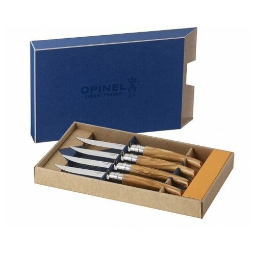 Набор столовых ножей Opinel VRI Olive Wood из 4-х штук opinel нож складной opinel slim 12 vri inox 12 5см натуральный падук полированная нерж сталь