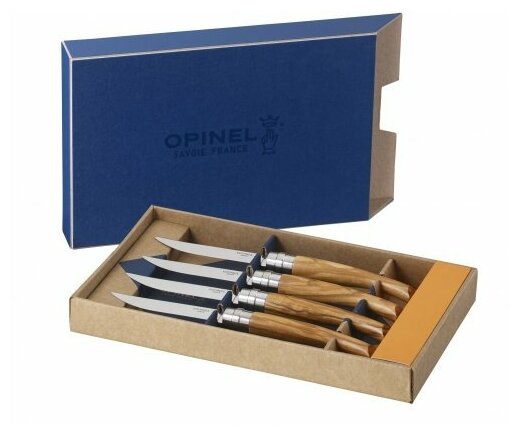 Набор столовых ножей Opinel VRI Olive Wood из 4-х штук