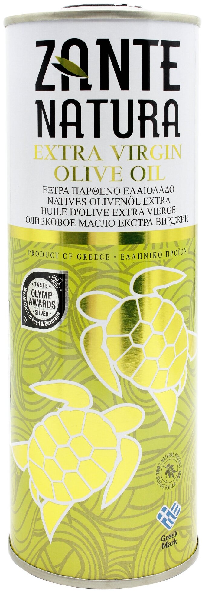 Оливковое масло ZANTE NATURA высшего качества Extra Virgin, кислотность 0,5%, ж/б 500 мл, Греция