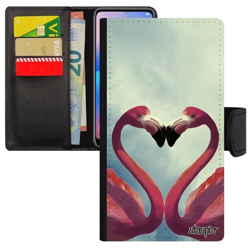 фото Качественный чехол книжка для мобильного // galaxy a5 2017 // "фламинго" самка розовый, utaupia, голубой