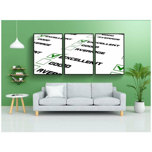 фото Набор модулных постеров для интерьера "качество, крюк, флажок" 60x90 см. в тубусе, без рамки lotsprints