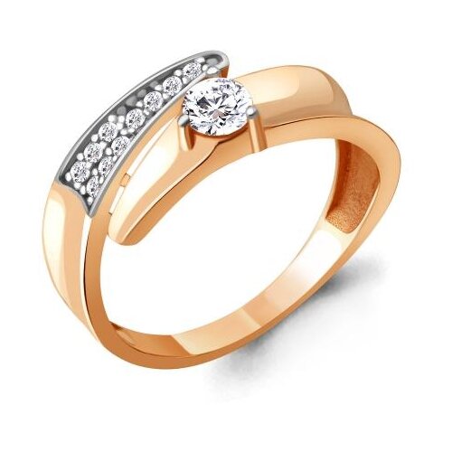 фото Кольцо из золочёного серебра aquamarine а66653а-пк с фианитом и swarovski diamant-online