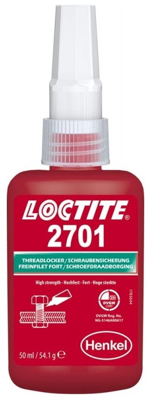 Высокотемпературный фиксатор резьбовых соединений сильной фиксации неразъемный Loctite 2701