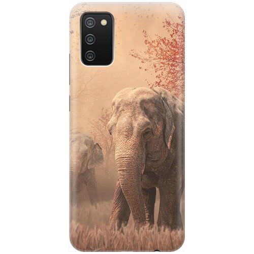 фото Силиконовый чехол на samsung galaxy a02s / самсунг а02 эс с принтом "закатный песочный слон" gosso