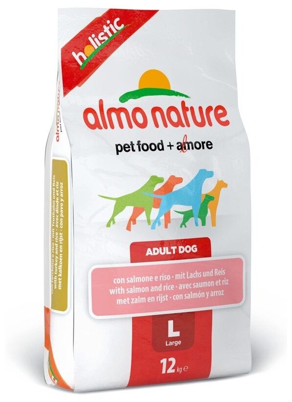 Almo Nature Adult Large - Сухой корм для крупных собак с лососем 12 кг