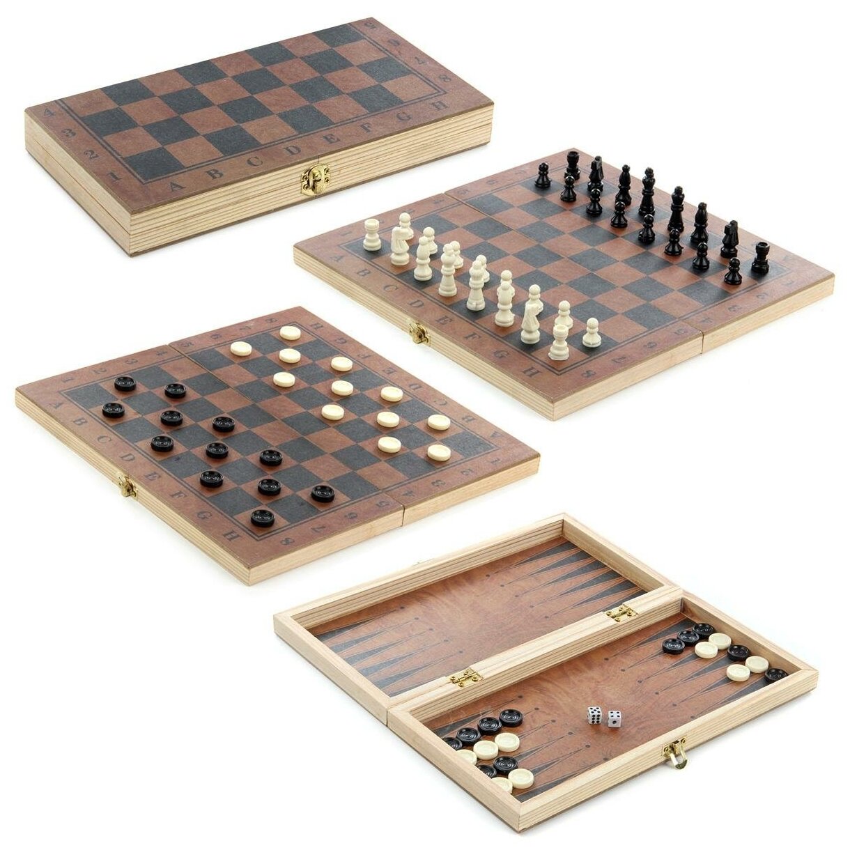 Шахматы 3 в 1 Veld co 115803 деревянные