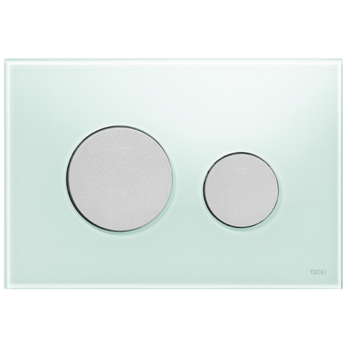 Кнопка смыва Tece Loop 9240652 зеленое стекло, кнопка хром матовый стеклянная панель tece тесеlux 9650109 для установки унитаза биде тесеone