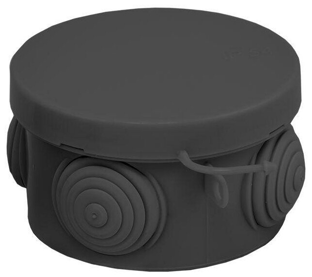 Коробка распаячная КМР-040-038 с крышкой 65х40 4 мембранных ввода IP54 черн. EKF plc-kmr-040-038-b (6шт. в упак.)
