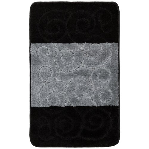 фото Серо-чёрный коврик для ванной комнаты confetti bath maximus sile 2513 black прямоугольник (50*80 см)