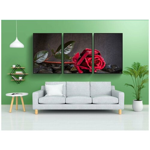 фото Набор модулных постеров для интерьера "розовый, цветок, красный" 60x90 см. в тубусе, без рамки lotsprints