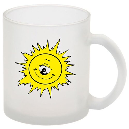 фото Стеклянная кружка матовая солнышко drabs
