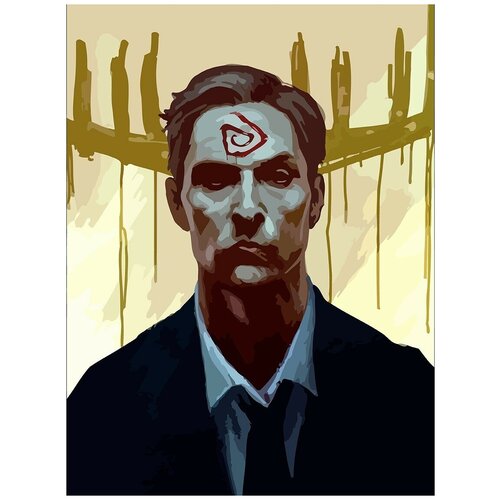 Картина по номерам на холсте Сериал Настоящий детектив Раст Макконахи - 7204 В 30x40
