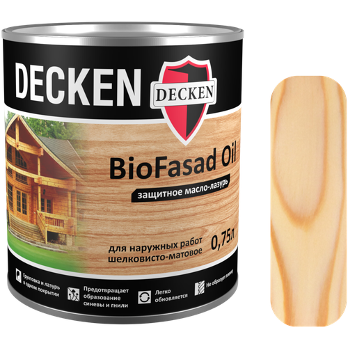 Защитное масло-лазурь Decken BioFasad Oil, бесцветный, 0,75 л