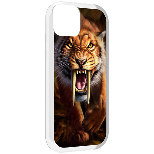 Чехол MyPads саблезубый злой тигр для UleFone Note 6 / Note 6T / Note 6P задняя-панель-накладка-бампер