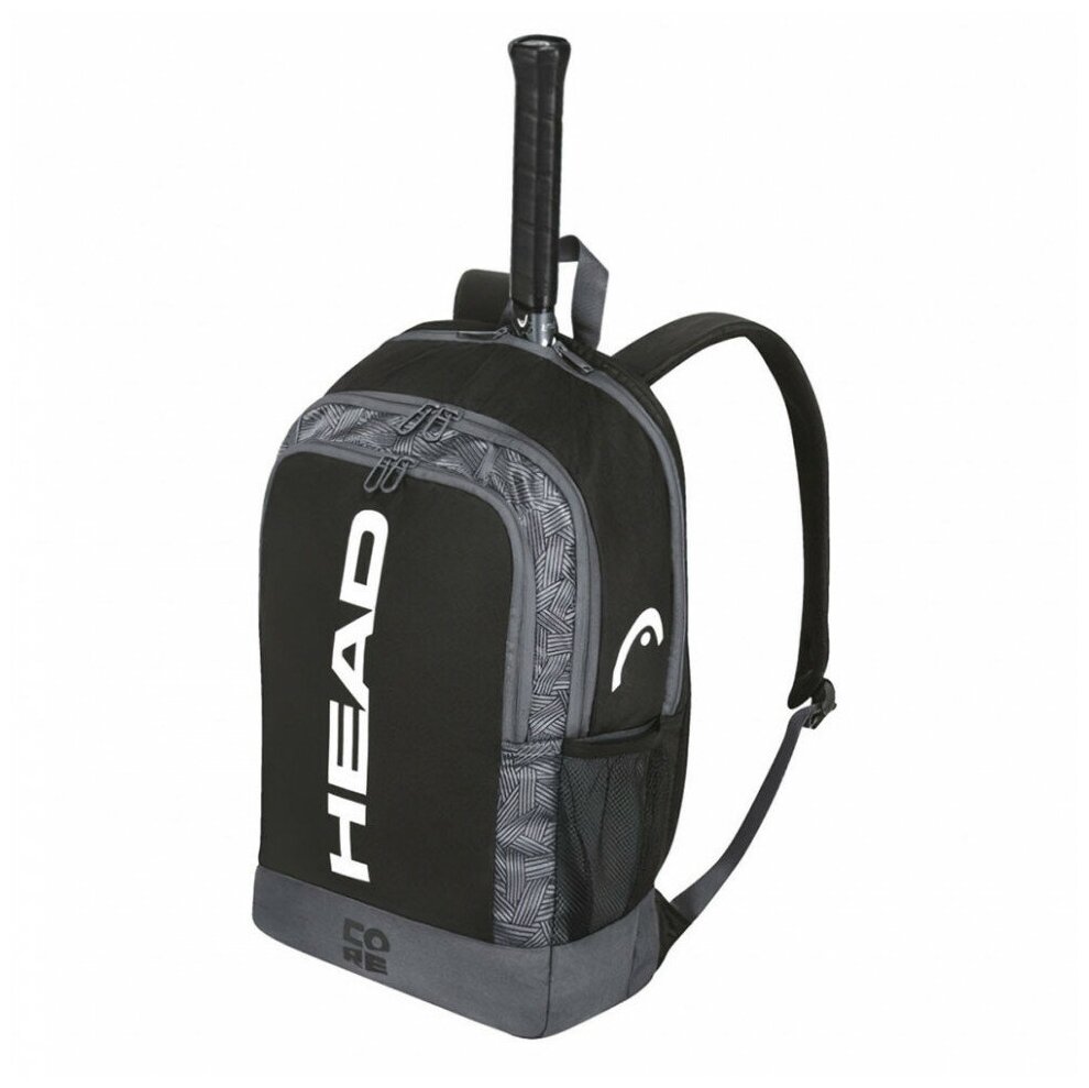 Рюкзак спортивный HEAD CORE Backpack 283421 BKWN , с карманом под 1 тен. ракетку, черно-серый
