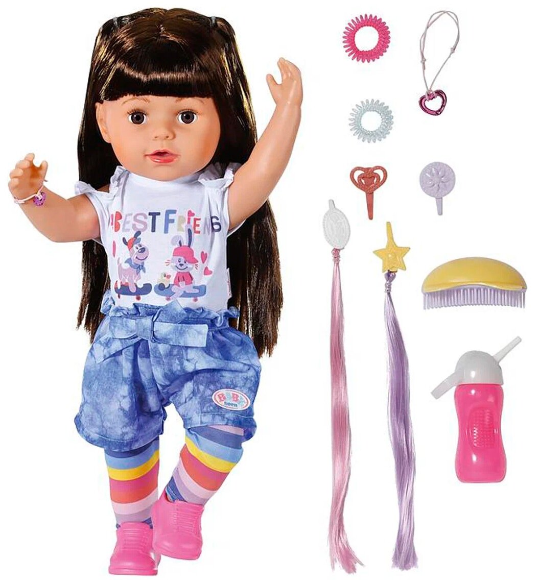 Интерактивная кукла Zapf Creation Baby Born Сестричка Брюнетка 2021, 43 см, 830-352