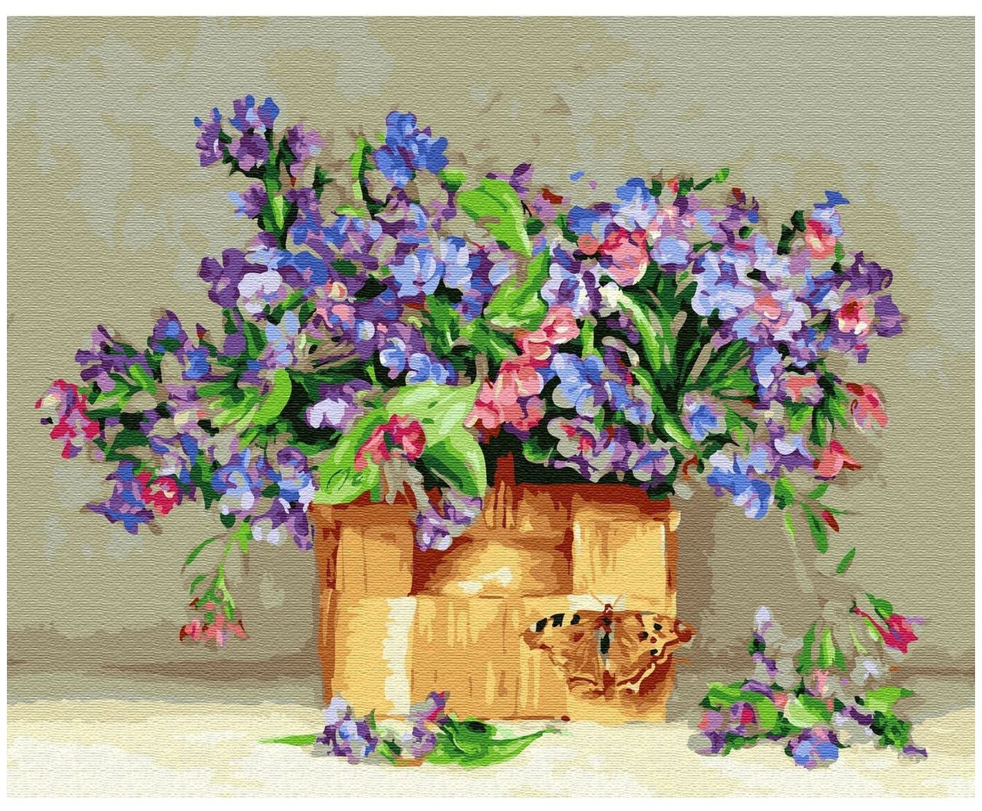 Molly (Молли) Картина по номерам "Бузин. Медуницы" (28 цветов)
