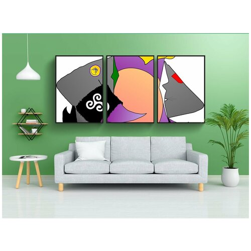 фото Набор модулных постеров для интерьера "пингвин, птица, одежда" 60x90 см. в тубусе, без рамки lotsprints