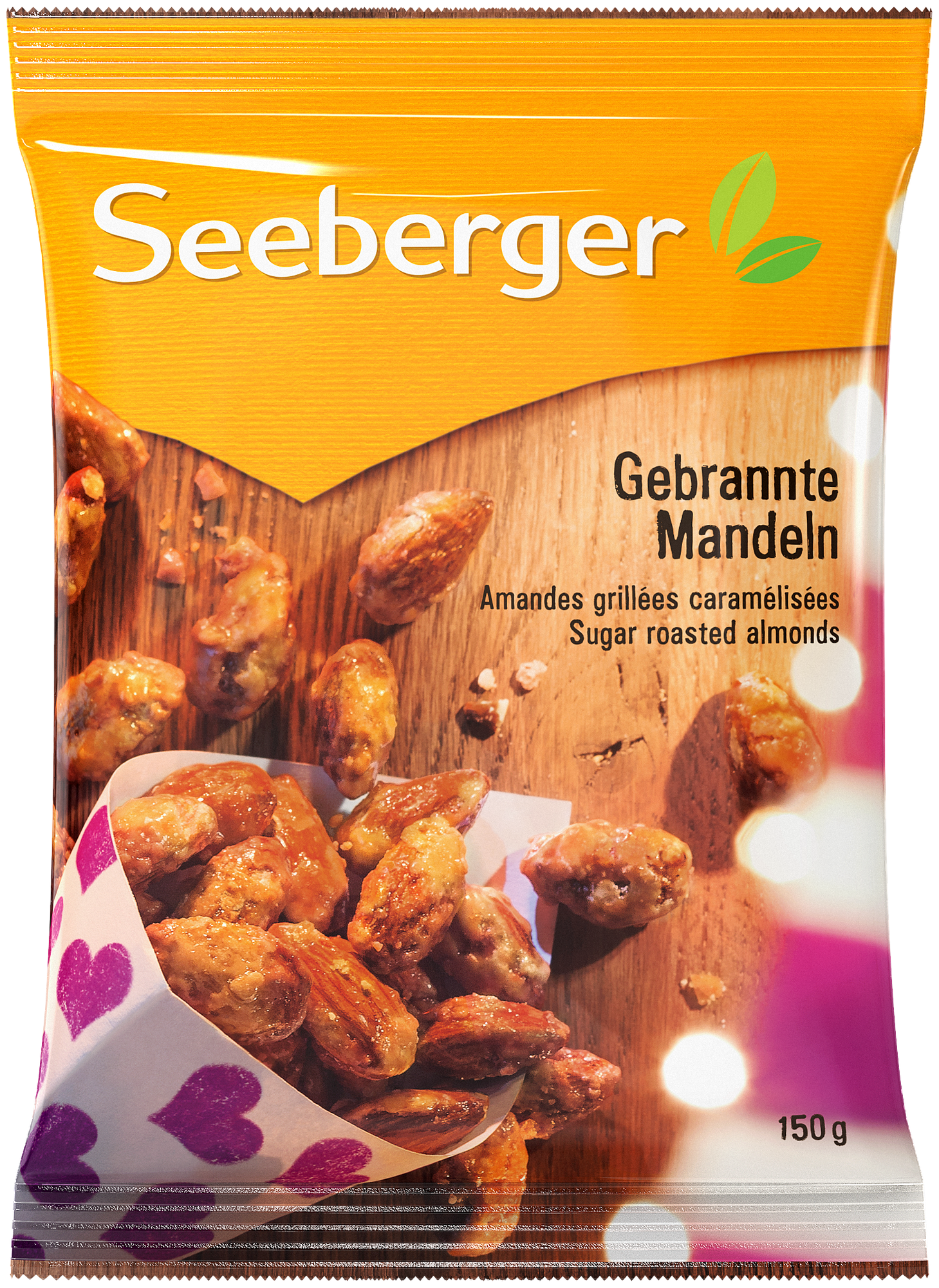 Орехи Seeberger Sugar roasted almonds Миндаль обжаренный в карамели, 150 г - фото №3