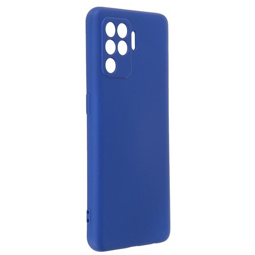 фото Чехол df для oppo reno 5 lite с микрофиброй silicone blue ooriginal-11 df-group