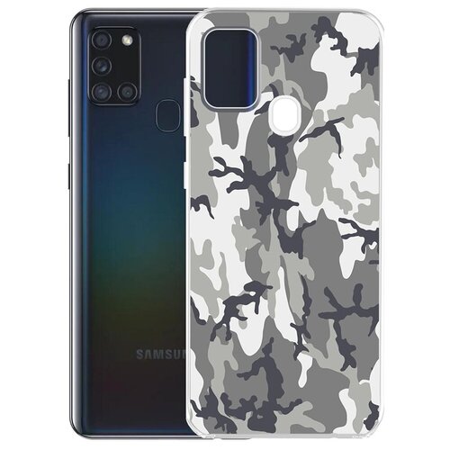 Чехол-накладка Krutoff Clear Case Камуфляж серый для Samsung Galaxy A21s (A217) чехол накладка krutoff clear case камуфляж серый для samsung galaxy a22s a226