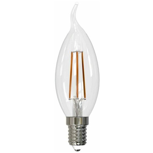 Uniel Лампа светодиодная свеча на ветру теплый свет (UL-00005168) Е14 9W 3000K прозрачная LED-CW35-9W/WW/E14/CL