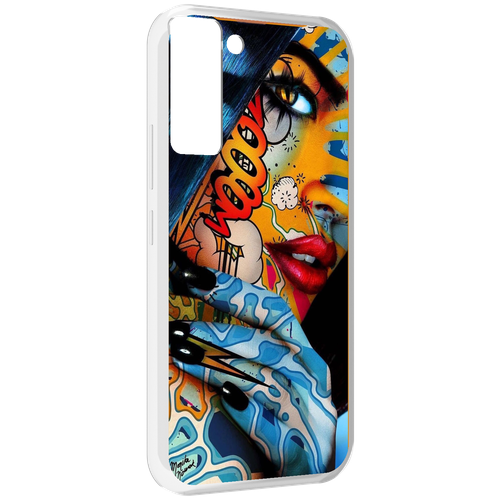 Чехол MyPads девушка разрисованная краскам иженский для Tecno Pop 5 LTE / Pop 5 Pro задняя-панель-накладка-бампер