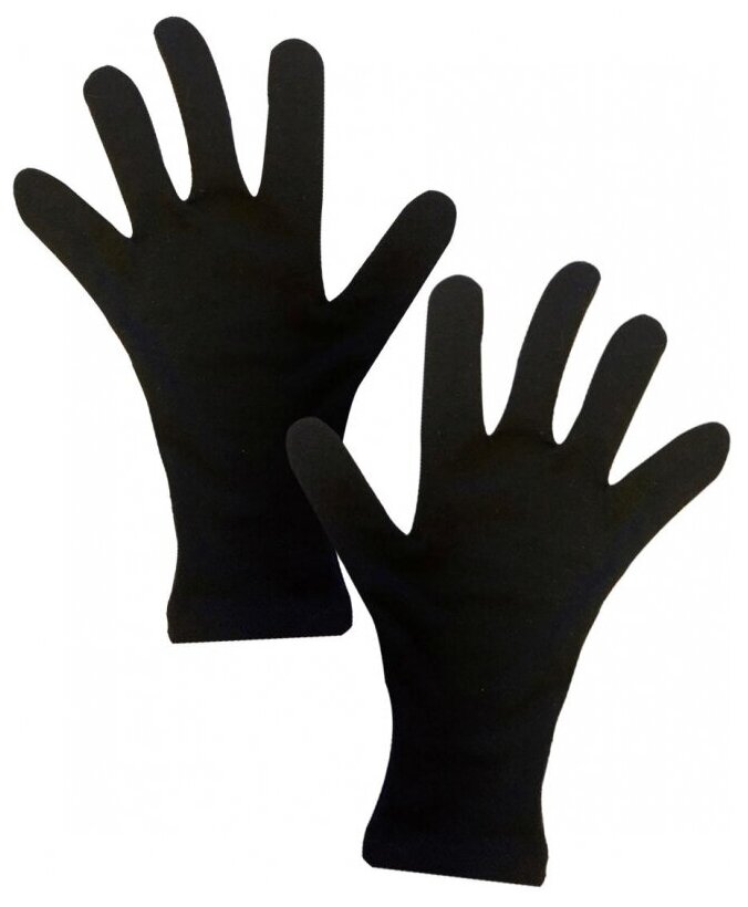 Перчатки защитные хлопковые, черные, размер 8 (M), 10 пар