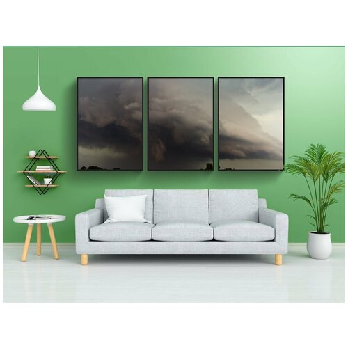 фото Набор модулных постеров для интерьера "гроза, буря, кучево-дождевые облака" 60x90 см. в тубусе, без рамки lotsprints