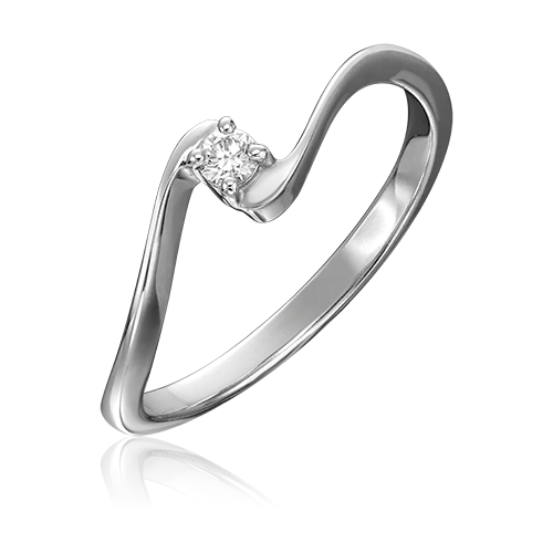 PLATINA jewelry Кольцо из белого золота с бриллиантом 01-0312-00-101-1120-30, размер 15,5