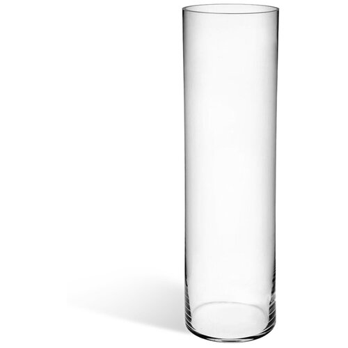 Узкая высокая декоративная ваза для цветов из тонкого прозрачного стекла формы стакана для интерьера