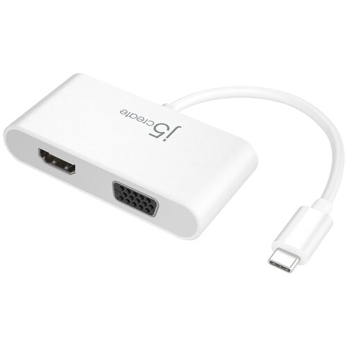 J5create JCA174 USB-C (m) - HDMI (f)/VGA (f), белый аксессуар j5create vga hdmi jda214