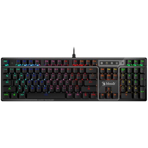 Игровая клавиатура Bloody B750N черный, русская клавиатура qcyber zadiak rgb black проводная механическая 104 клавиши anti ghosting