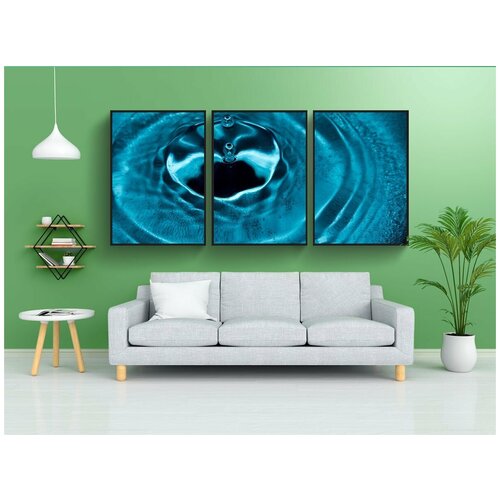 фото Набор модулных постеров для интерьера "капля воды, момент, вода" 60x90 см. в тубусе, без рамки lotsprints