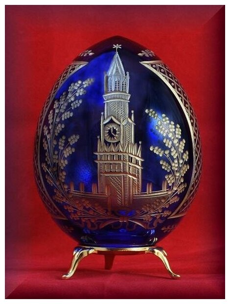 Пасхальное яйцо из стекла Москва 11 см