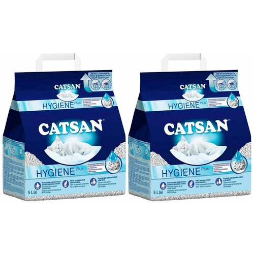 Впитывающий наполнитель Catsan Hygiene Plus, 2 шт, 5л, 1 шт.