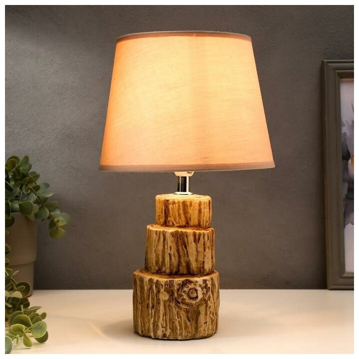 Лампа настольная Risalux E14, 40 Вт, коричневый, 20*20*33,5 см