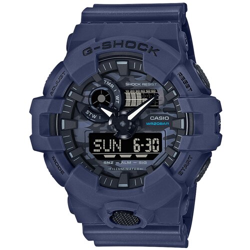 Наручные часы CASIO GA-700CA-2AER, синий, черный наручные часы casio ga b001g 2aer