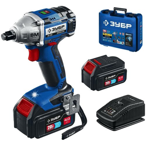 Бесщеточный гайковерт ЗУБР Профессионал 20В 2 АКБ 4Ач GB-250-42 1548000₽