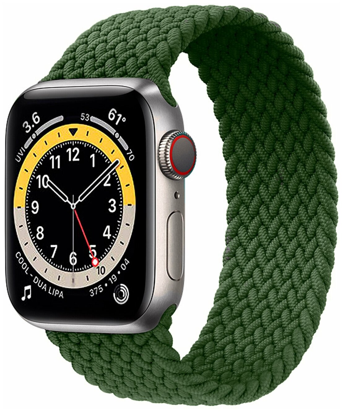 Плетеный ремешок для Apple Watch Series 1-6 и SE 38-40mm и 7 41mm / Монобраслет для Эпл Вотч Серии 1-6 и СЕ 38-40 мм и 7 41 мм / 135mm (Хаки)