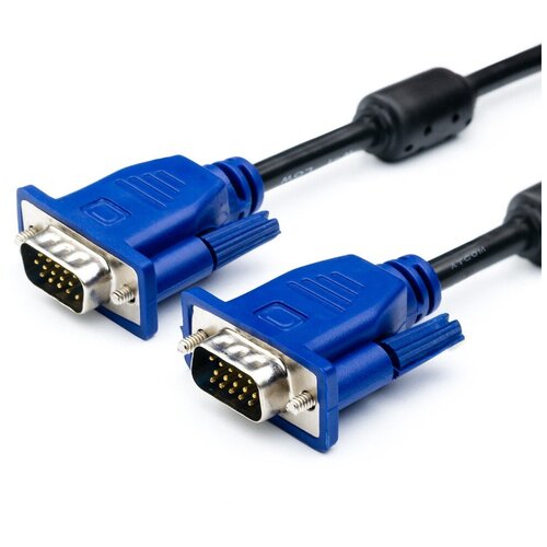 Кабель (VGA - VGA) с ферритами 1.5 м, для подключения монитора к компьютеру